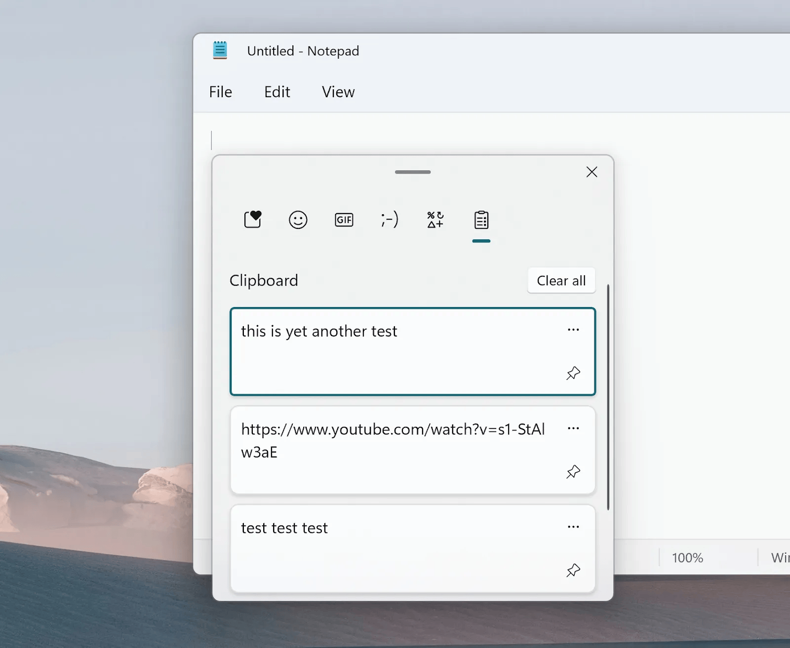 Windows Clipboard History